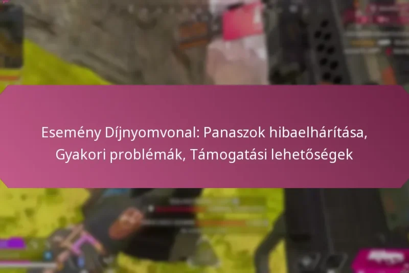 Esemény Díjnyomvonal: Panaszok hibaelhárítása, Gyakori problémák, Támogatási lehetőségek